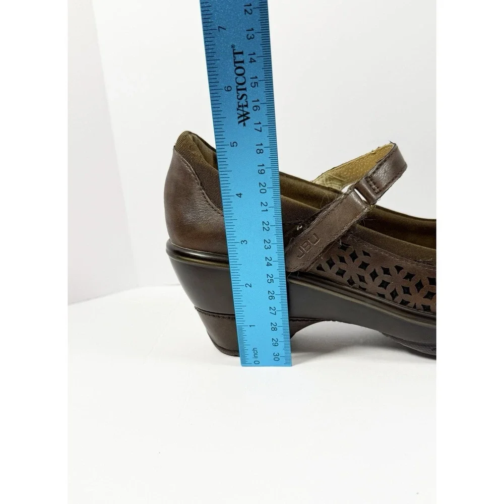 JBU By Jambu Alicante Mary Jane Wedge Heel Clog Buckle Memory Foam Y2K Brown 9M - Picture 12 of 16